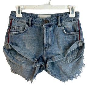 One Teaspoon Denim Shorts, Blue, Size 22 (Size 0)